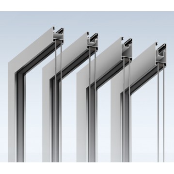 Extrem schmales Fenster des Fensters des Fensters des Fensters des Fensters mit 120 Serien
