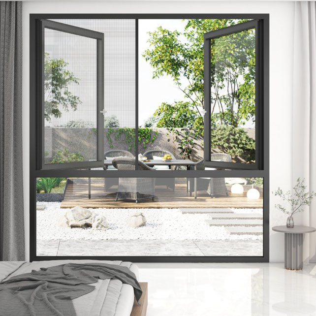 28 x 44 thermisch isolierte Aluminium -Zinsenfenster